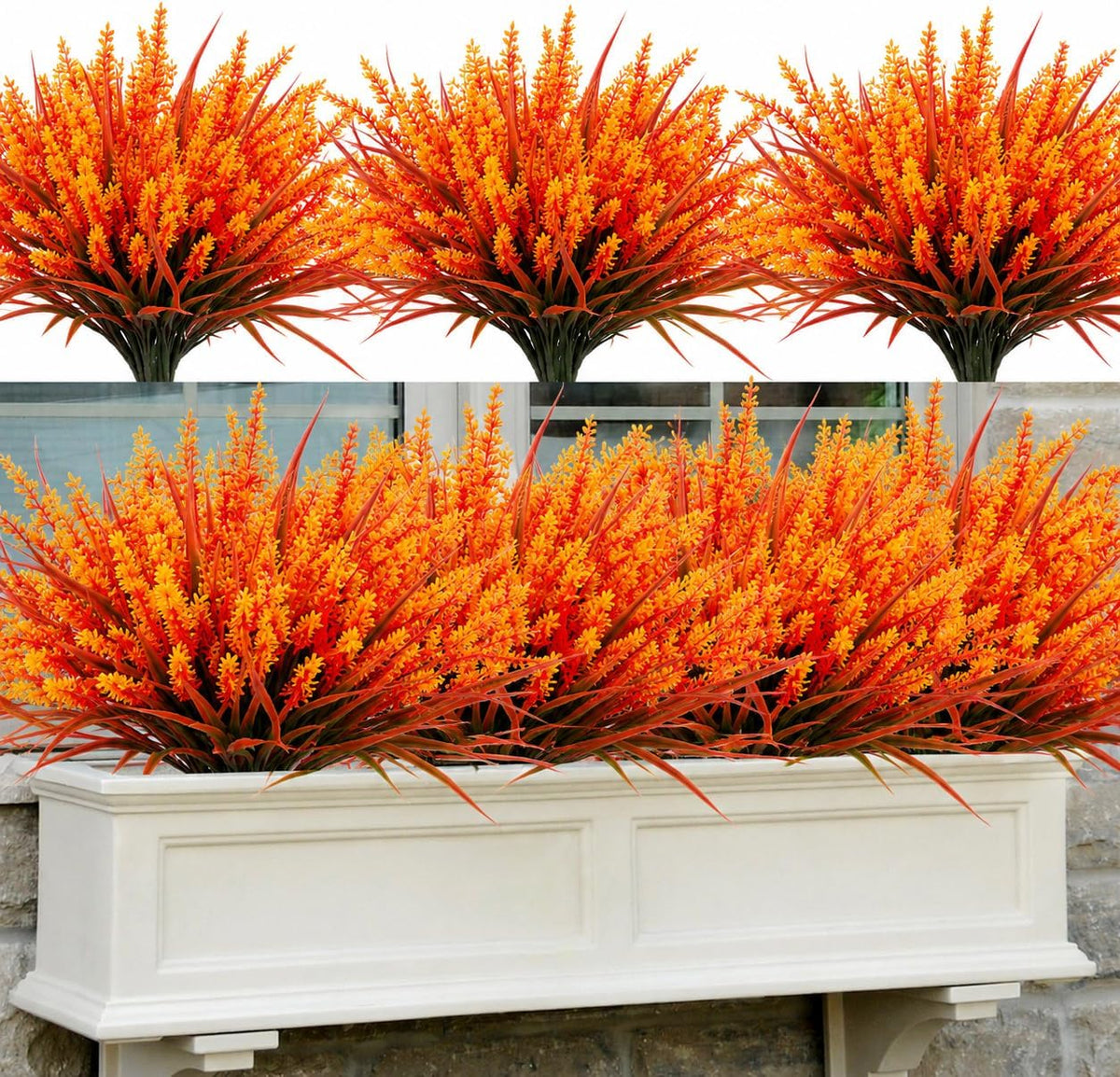 Geegoods 24 Bundles Purple Artificial Plants Flowers Outdoor, UV Resistant