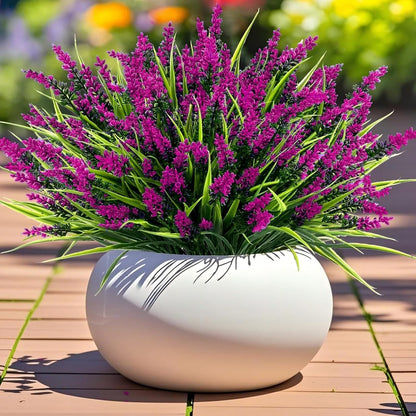 Geegoods 24 Bundles Purple Artificial Plants Flowers Outdoor, UV Resistant