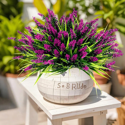Geegoods 24 Bundles Purple Artificial Plants Flowers Outdoor, UV Resistant
