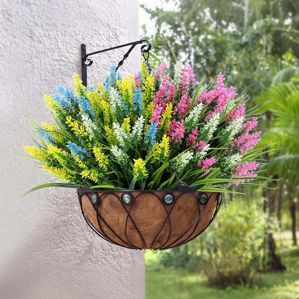 Geegoods 24 Bundles Purple Artificial Plants Flowers Outdoor, UV Resistant