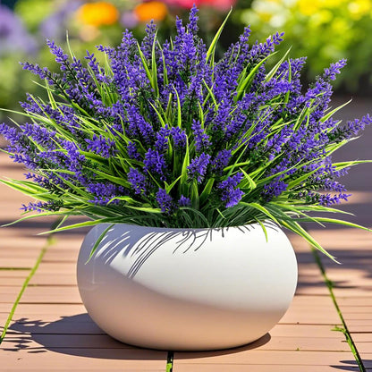 Geegoods 24 Bundles Purple Artificial Plants Flowers Outdoor, UV Resistant