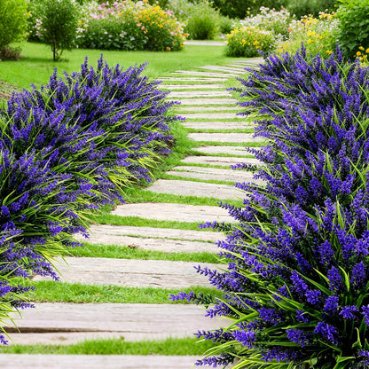 Geegoods 24 Bundles Purple Artificial Plants Flowers Outdoor, UV Resistant