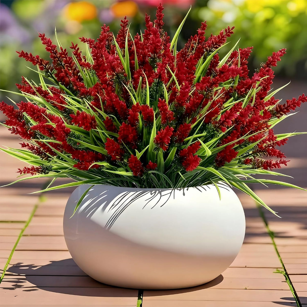 Geegoods 24 Bundles Purple Artificial Plants Flowers Outdoor, UV Resistant