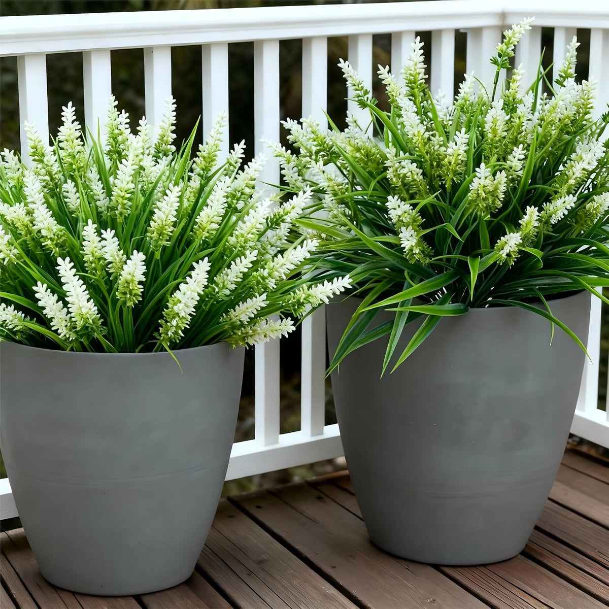 Geegoods 24 Bundles Purple Artificial Plants Flowers Outdoor, UV Resistant