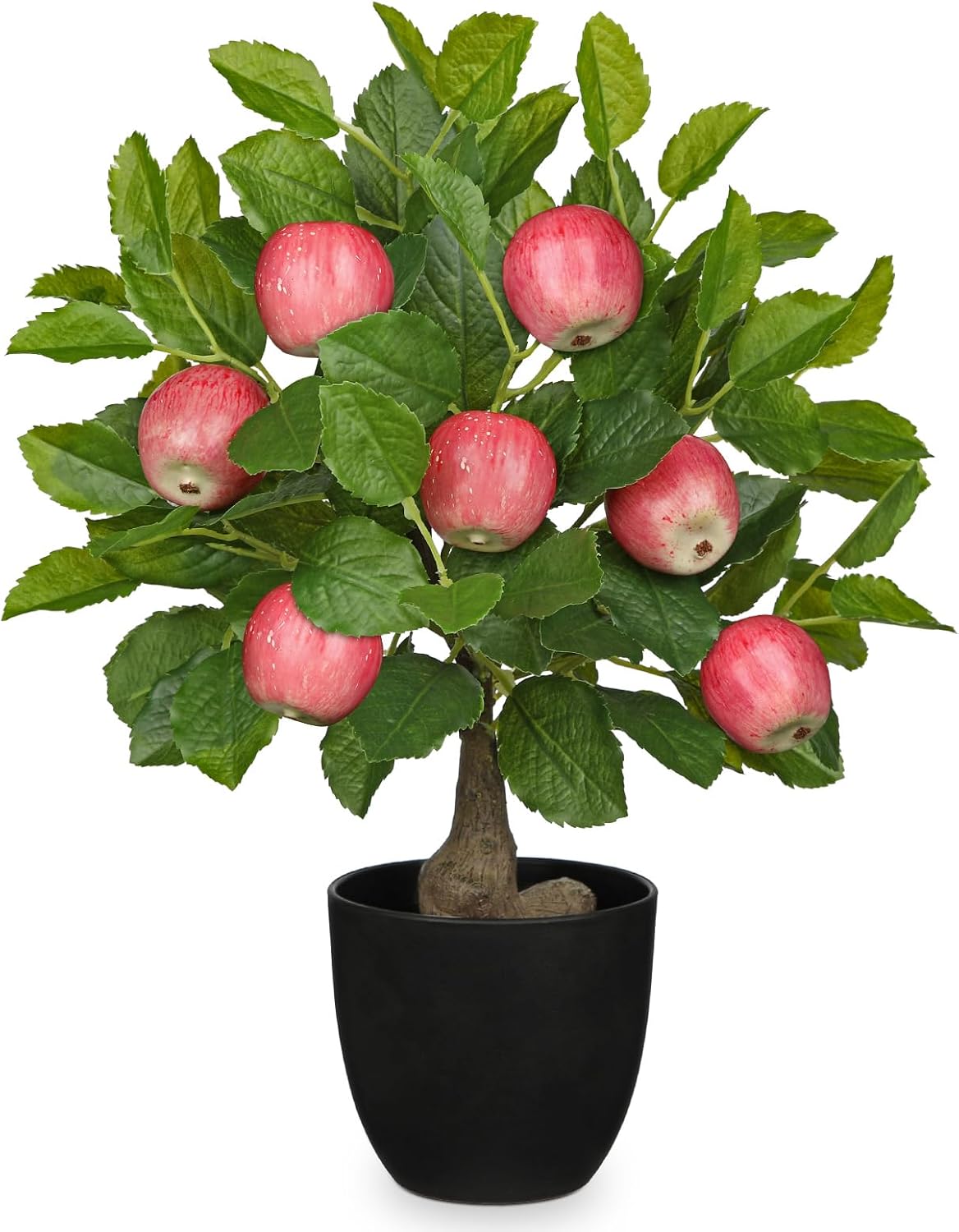 Artificial Fruit Tree Potted Plants - Fake Peach Tree Artificial Fruit Plant 15.7" with Black Pot Faux Plants Bonsai Indoor Decor for Home Office Living Room Table Desk Scenery Arrangement
