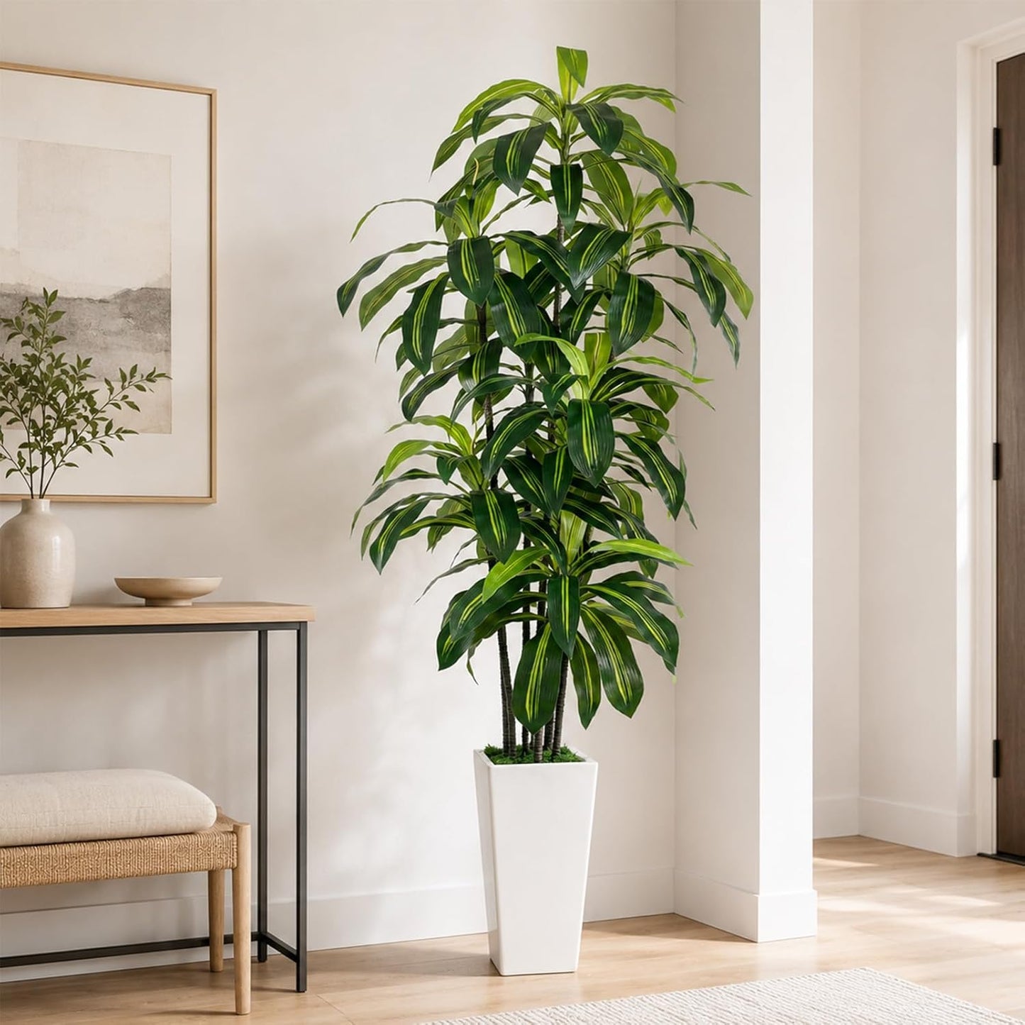 Artificial Palm Tree Indoor 6ft, Large Fake Tropical Areca Palm Tree with 18 Trunks, Faux Dypsis Lutescens Floor Plant in Pot for Indoor Outdoor Home Office Decor & Housewarming Gift