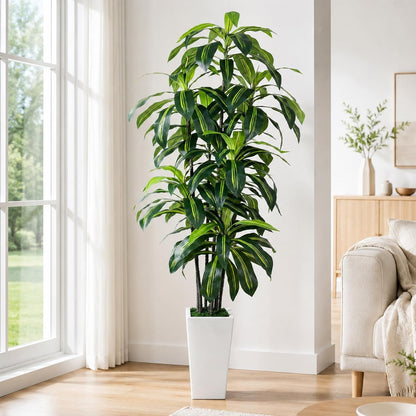 Artificial Palm Tree Indoor 6ft, Large Fake Tropical Areca Palm Tree with 18 Trunks, Faux Dypsis Lutescens Floor Plant in Pot for Indoor Outdoor Home Office Decor & Housewarming Gift