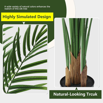 Artificial Palm Tree Indoor 6ft, Large Fake Tropical Areca Palm Tree with 18 Trunks, Faux Dypsis Lutescens Floor Plant in Pot for Indoor Outdoor Home Office Decor & Housewarming Gift