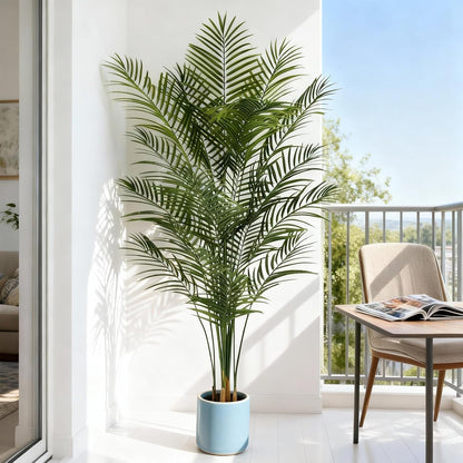 Artificial Palm Tree Indoor 6ft, Large Fake Tropical Areca Palm Tree with 18 Trunks, Faux Dypsis Lutescens Floor Plant in Pot for Indoor Outdoor Home Office Decor & Housewarming Gift