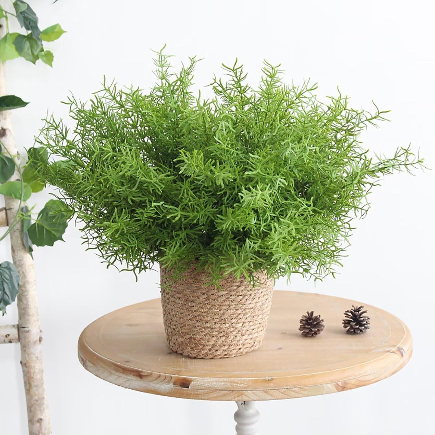 3Bundles Artificial Rosemary Stems Fake Greenery Plants Bushes Shrubs Green Faux Rosemary Branches Spring Plants for for Farmhouse Garden Porch Patio Indoor Outdoor Home Decor
