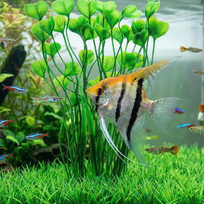 1 Pack Tall Aquarium Plants Plastic Realistic 15.35 Inches Aquarium Plants with Weighted Base Artificial Green Fish Tank Decor for Fish Tanks Aquascaping