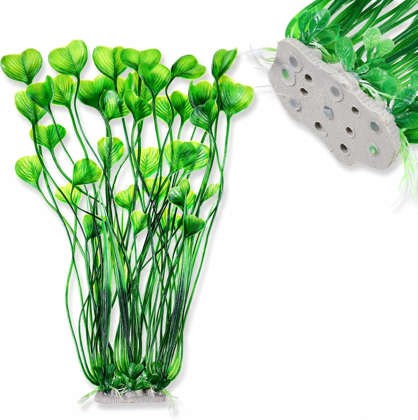 1 Pack Tall Aquarium Plants Plastic Realistic 15.35 Inches Aquarium Plants with Weighted Base Artificial Green Fish Tank Decor for Fish Tanks Aquascaping