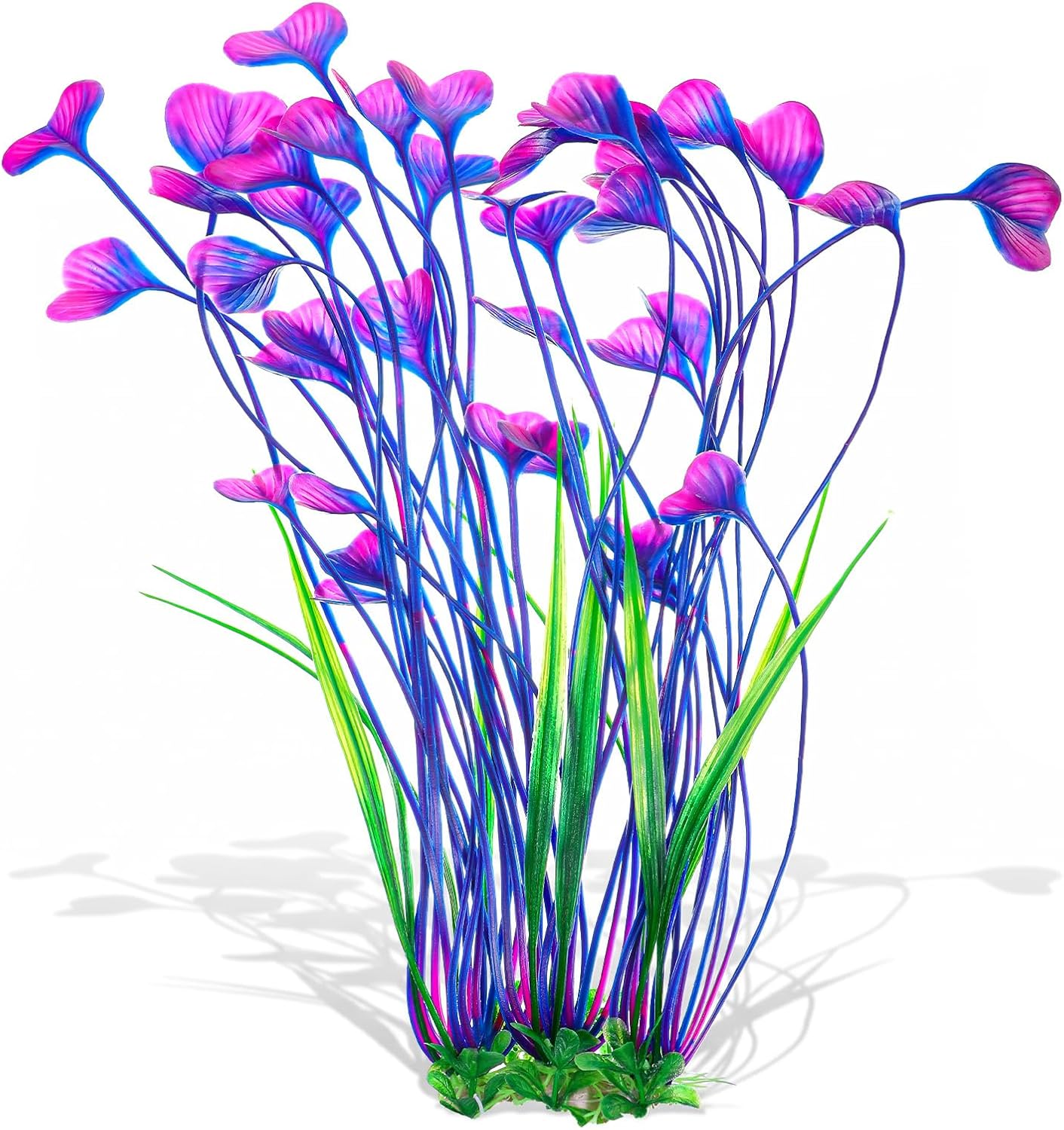 1 Pack Tall Aquarium Plants Plastic Realistic 15.35 Inches Aquarium Plants with Weighted Base Artificial Green Fish Tank Decor for Fish Tanks Aquascaping
