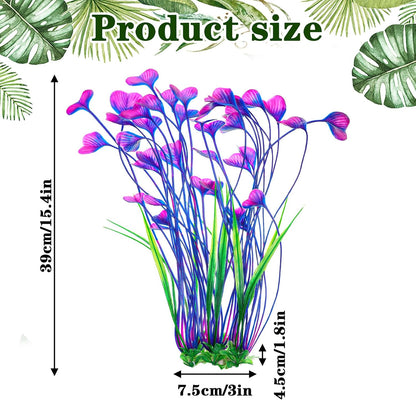 1 Pack Tall Aquarium Plants Plastic Realistic 15.35 Inches Aquarium Plants with Weighted Base Artificial Green Fish Tank Decor for Fish Tanks Aquascaping