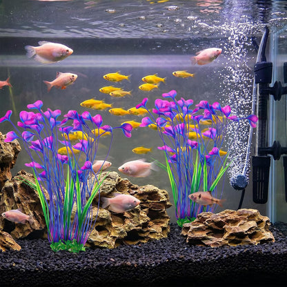 1 Pack Tall Aquarium Plants Plastic Realistic 15.35 Inches Aquarium Plants with Weighted Base Artificial Green Fish Tank Decor for Fish Tanks Aquascaping