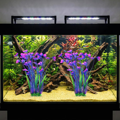 1 Pack Tall Aquarium Plants Plastic Realistic 15.35 Inches Aquarium Plants with Weighted Base Artificial Green Fish Tank Decor for Fish Tanks Aquascaping