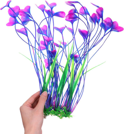 1 Pack Tall Aquarium Plants Plastic Realistic 15.35 Inches Aquarium Plants with Weighted Base Artificial Green Fish Tank Decor for Fish Tanks Aquascaping