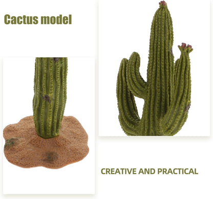 3Pcs Simulated Cactus Decor Set 5.51X6.73X2.24In Faux Cactus Tabletop Ornament for Home Office Desktop Decoration Easy Care Artificial Plants