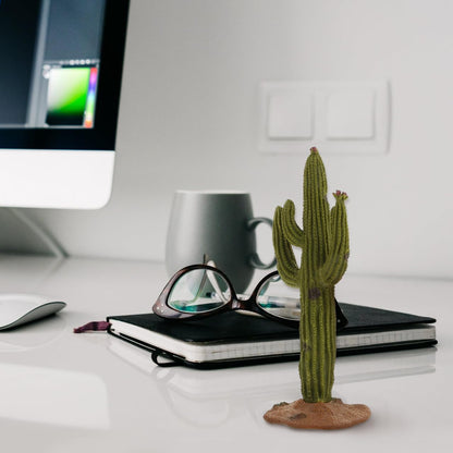 3Pcs Simulated Cactus Decor Set 5.51X6.73X2.24In Faux Cactus Tabletop Ornament for Home Office Desktop Decoration Easy Care Artificial Plants