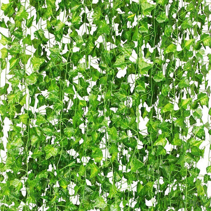 24 Pack 168Ft Artificial Ivy Fake Vines,Ivy Garland Greenery Garland Fake Hanging Plants Vines Aesthetic Green Leaves for Bedroom Wedding Party Garden Wall Room Decor