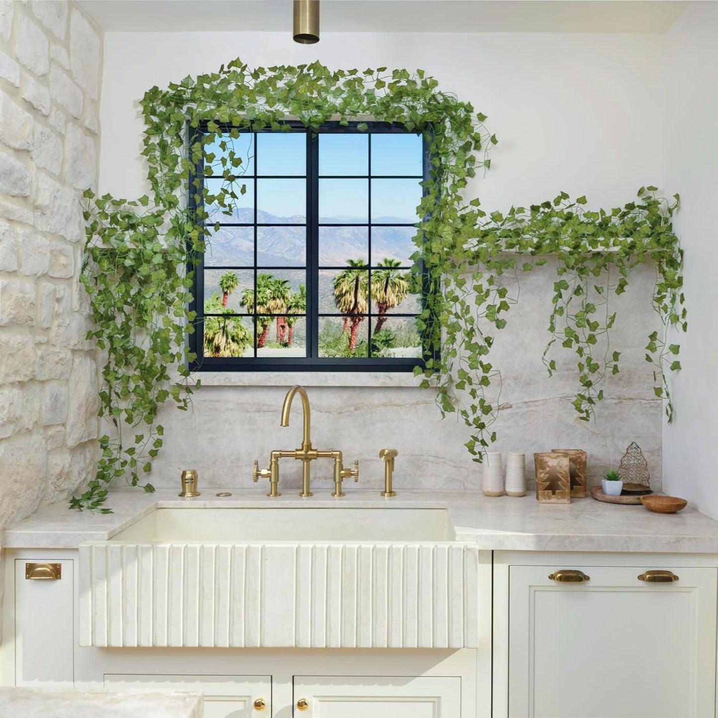24 Pack 168Ft Artificial Ivy Fake Vines,Ivy Garland Greenery Garland Fake Hanging Plants Vines Aesthetic Green Leaves for Bedroom Wedding Party Garden Wall Room Decor
