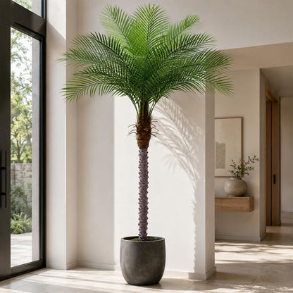 5ft Artificial Phoenix Palm Tree, Faux Coconut Silk Tropical Fake Palm Plant for Indoor Outdoor Home Office Patio Bathroom Pool Coastal Decor