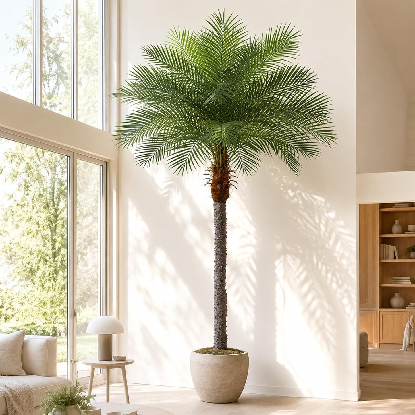 5ft Artificial Phoenix Palm Tree, Faux Coconut Silk Tropical Fake Palm Plant for Indoor Outdoor Home Office Patio Bathroom Pool Coastal Decor