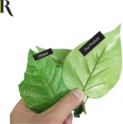 32" Fake Plant, Silk Faux Pothos Ivy Plant (Light Green)