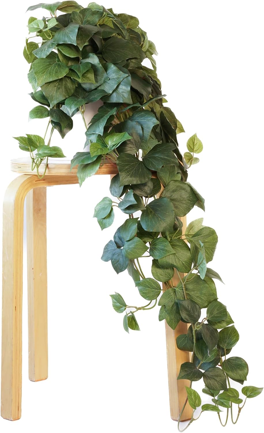 32" Fake Plant, Silk Faux Pothos Ivy Plant (Light Green)