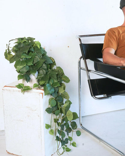 32" Fake Plant, Silk Faux Pothos Ivy Plant (Light Green)