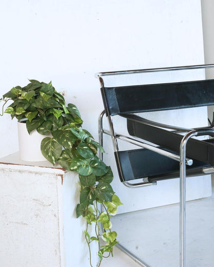 32" Fake Plant, Silk Faux Pothos Ivy Plant (Light Green)