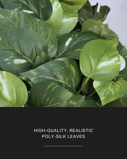 32" Fake Plant, Silk Faux Pothos Ivy Plant (Light Green)