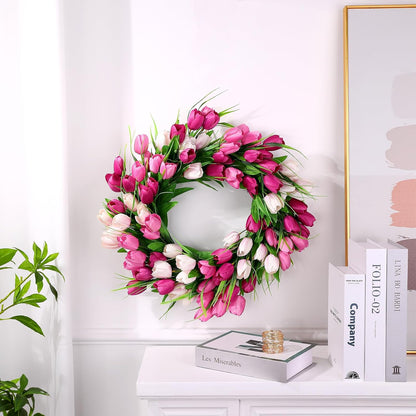 22 Inch Spring Summer Wreaths for Front Door, Artificial Yellow Forsythia Wreath with Green Leaves, Large Silk Floral Wreath for All Seasons Window Wall Wedding Decor