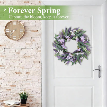 22 Inch Spring Summer Wreaths for Front Door, Artificial Yellow Forsythia Wreath with Green Leaves, Large Silk Floral Wreath for All Seasons Window Wall Wedding Decor