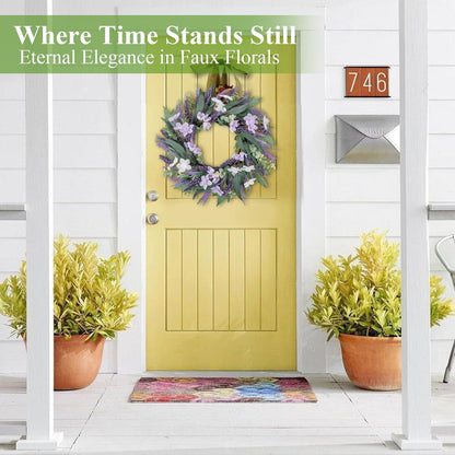 22 Inch Spring Summer Wreaths for Front Door, Artificial Yellow Forsythia Wreath with Green Leaves, Large Silk Floral Wreath for All Seasons Window Wall Wedding Decor
