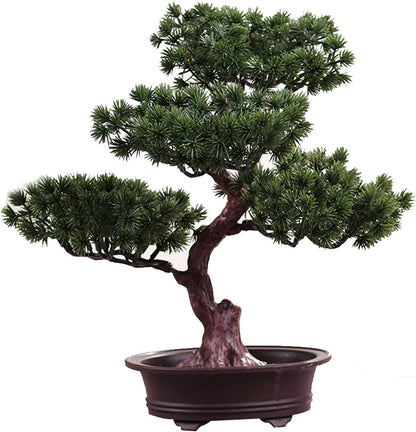 Artificial Bonsai Pine Tree, Plastic Simulation Potted Plant DIY Decorative Bonsai, Desk Display Fake Tree Pot Ornaments Home Office Bedroom Living Room Farmhouse Decorations(Style 3)