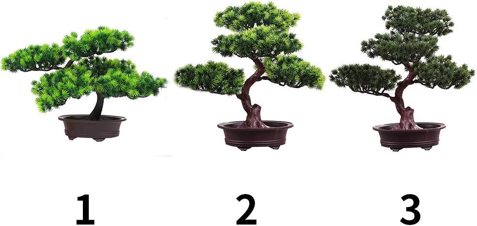 Artificial Bonsai Pine Tree, Plastic Simulation Potted Plant DIY Decorative Bonsai, Desk Display Fake Tree Pot Ornaments Home Office Bedroom Living Room Farmhouse Decorations(Style 3)