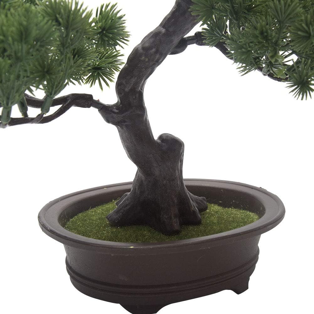 Artificial Bonsai Pine Tree, Plastic Simulation Potted Plant DIY Decorative Bonsai, Desk Display Fake Tree Pot Ornaments Home Office Bedroom Living Room Farmhouse Decorations(Style 3)