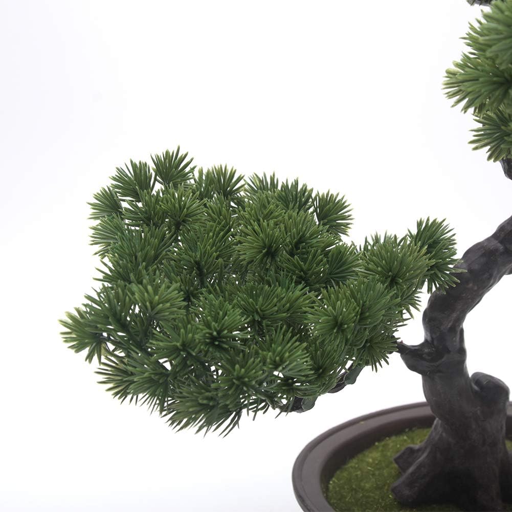 Artificial Bonsai Pine Tree, Plastic Simulation Potted Plant DIY Decorative Bonsai, Desk Display Fake Tree Pot Ornaments Home Office Bedroom Living Room Farmhouse Decorations(Style 3)