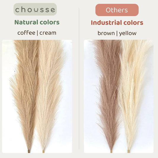 43" / 3.6 ft Pampas Grass Tall 4 Pcs - Artificial Large Pampas Grass Decor for Floor Vase, Room Decor, Home Decor, Boho Decor (Coffee & Cream)