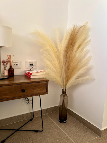 43" / 3.6 ft Pampas Grass Tall 4 Pcs - Artificial Large Pampas Grass Decor for Floor Vase, Room Decor, Home Decor, Boho Decor (Coffee & Cream)