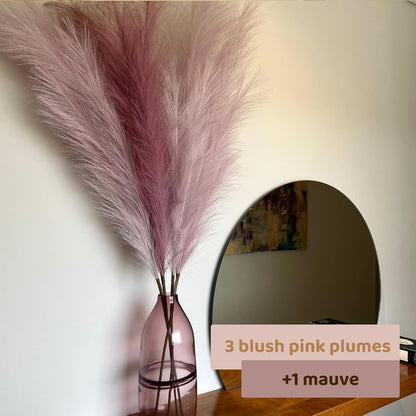 43" / 3.6 ft Pampas Grass Tall 4 Pcs - Artificial Large Pampas Grass Decor for Floor Vase, Room Decor, Home Decor, Boho Decor (Coffee & Cream)