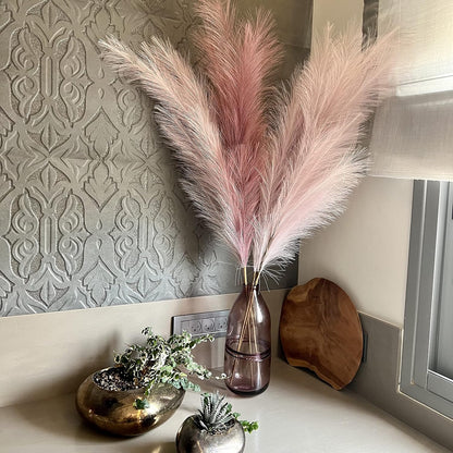 43" / 3.6 ft Pampas Grass Tall 4 Pcs - Artificial Large Pampas Grass Decor for Floor Vase, Room Decor, Home Decor, Boho Decor (Coffee & Cream)