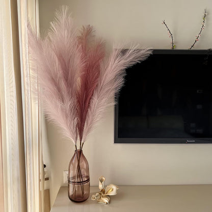 43" / 3.6 ft Pampas Grass Tall 4 Pcs - Artificial Large Pampas Grass Decor for Floor Vase, Room Decor, Home Decor, Boho Decor (Coffee & Cream)
