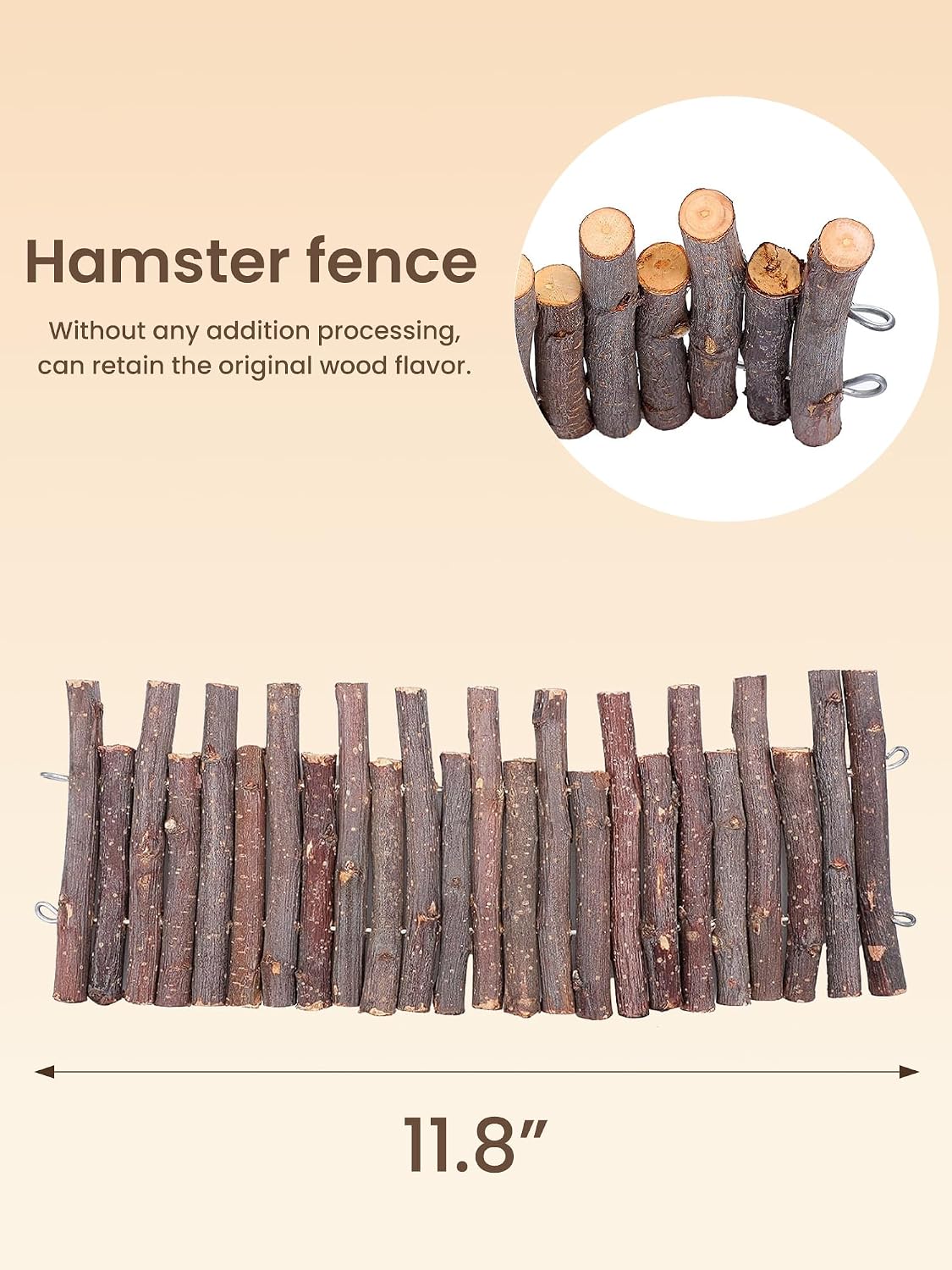 2 Pcs 11.8in Wooden Hamster Fence
