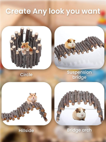 2 Pcs 11.8in Wooden Hamster Fence
