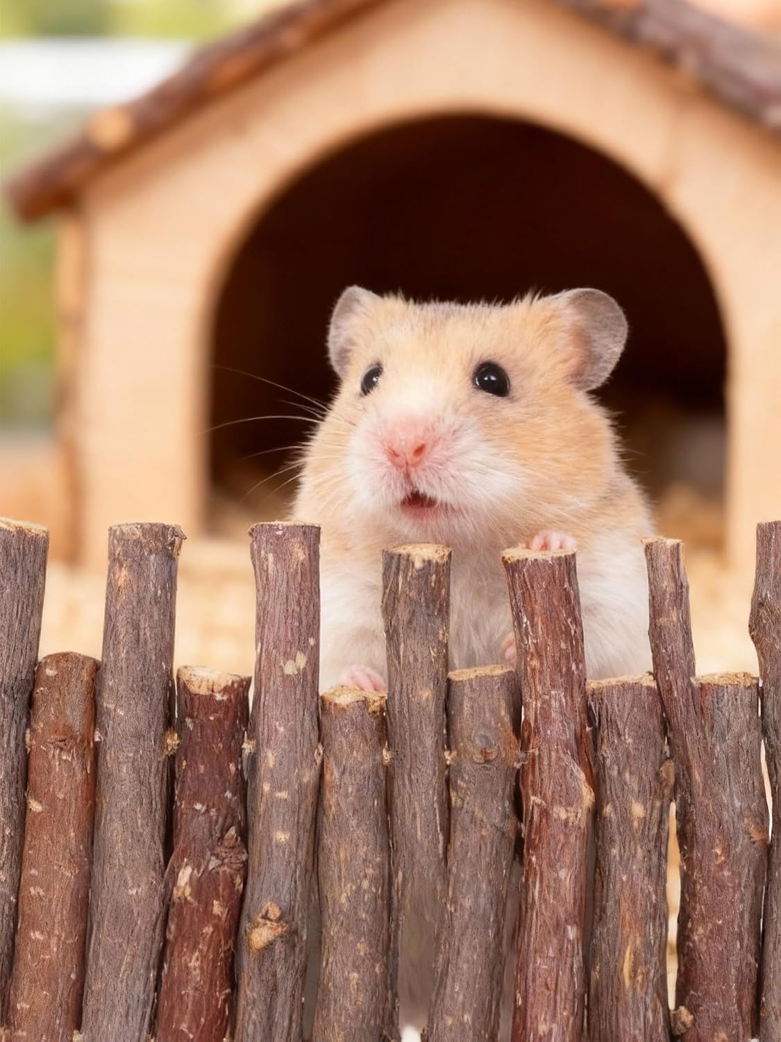 2 Pcs 11.8in Wooden Hamster Fence