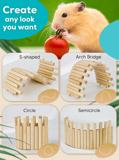 2 Pcs 11.8in Wooden Hamster Fence