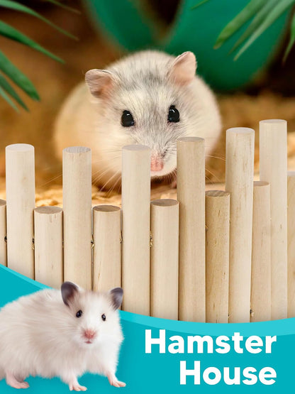 2 Pcs 11.8in Wooden Hamster Fence