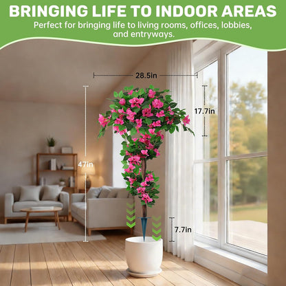 Grooy Pink Set of 2 Artificial Plants Flowers Topiary Ball for Outdoor